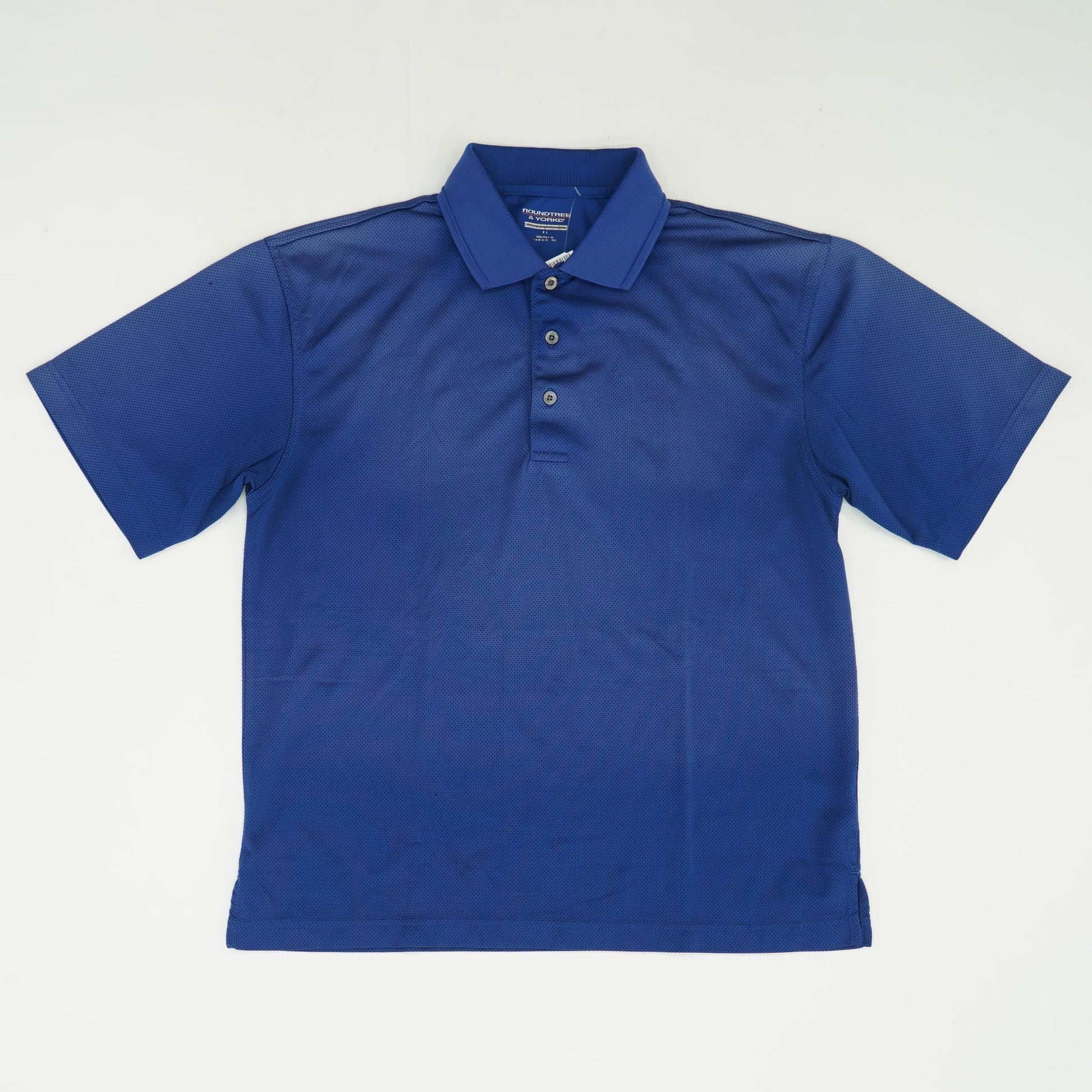 Blue Solid Short Sleeve Polo – Unclaimed Baggage