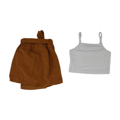 Brown Animal Skirt Set