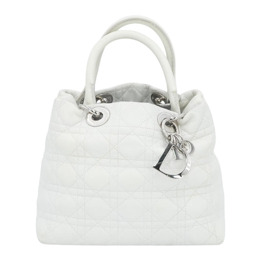 White Vintage Cannage Leather Lady Dior Soft Tote