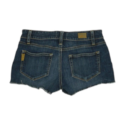 Blue Solid Denim Shorts