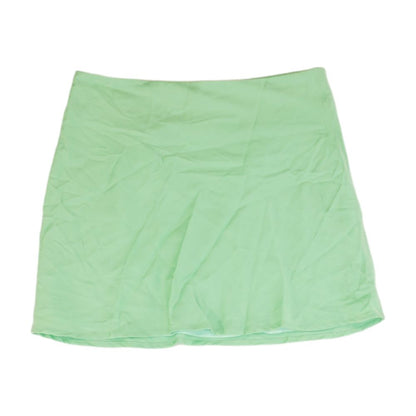 Neon Green Solid Mini Skirt