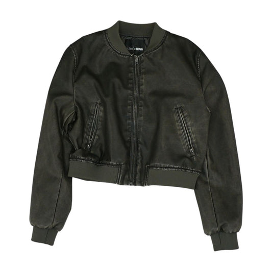 Black Solid Bomber Jacket