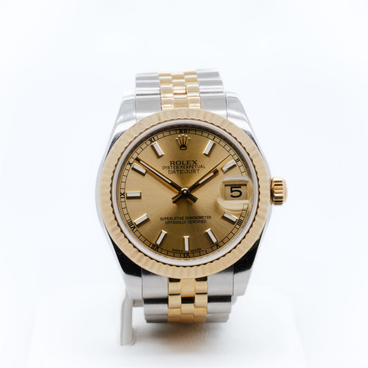 Lady-Datejust Two Tone 18K Gold And Stainless Steel Jubilee Automatic Watch