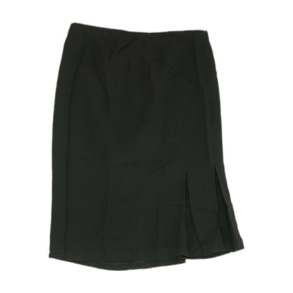 Black Solid Midi Skirt