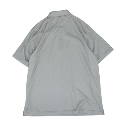 Gray Striped Short Sleeve Polo