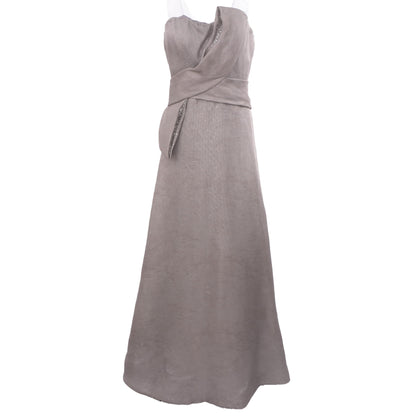 Metallic Gray Sleeveless Formal Dress