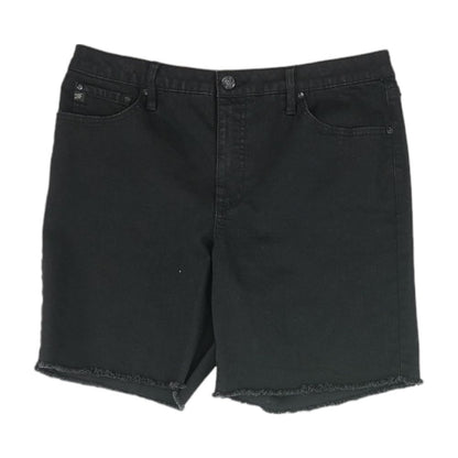 Black Solid Denim Shorts