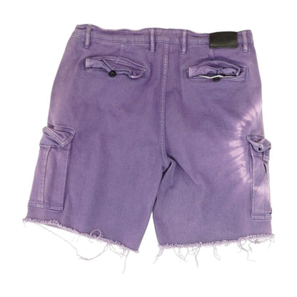 Purple Solid Cargo Shorts