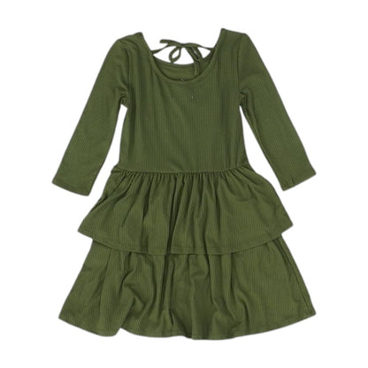 Olive Solid Midi Dress