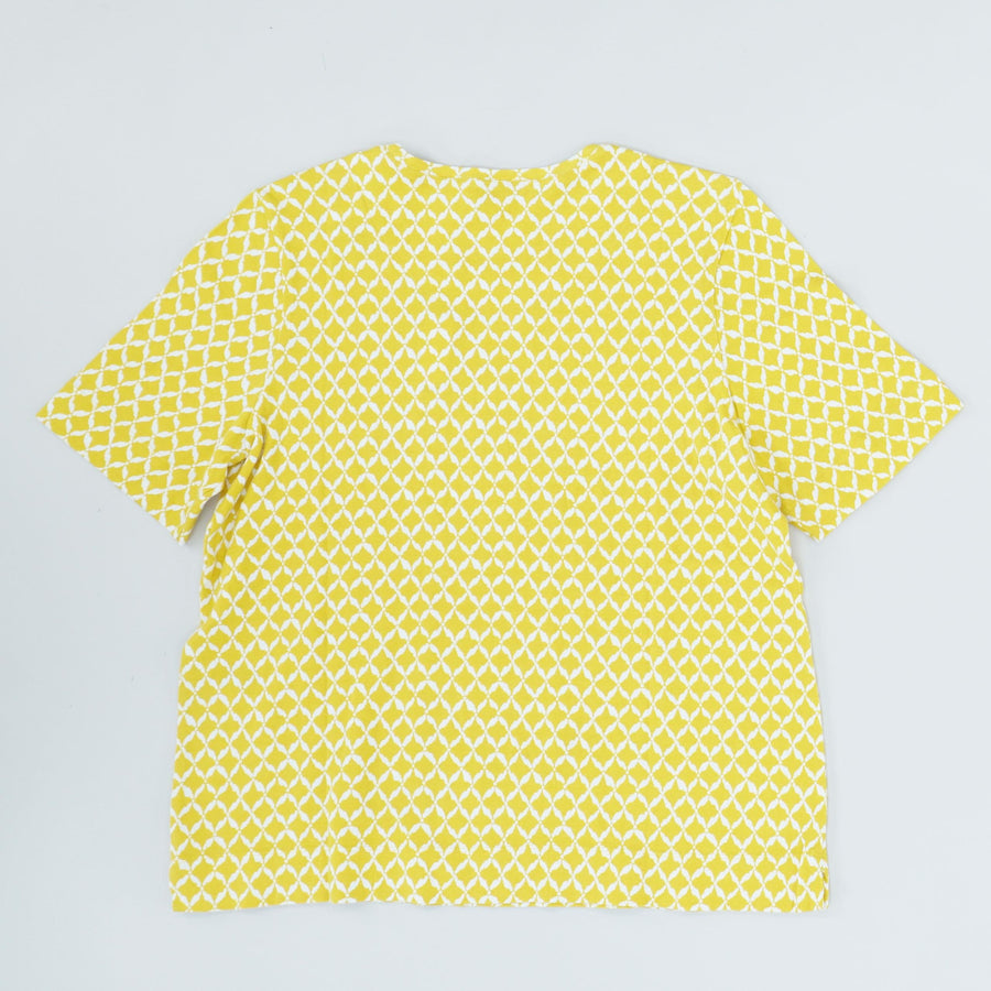 Yellow Geometric Crewneck Knit Top | Unclaimed Baggage