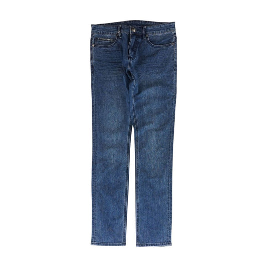 Blue Cotton Blend Slim Jeans