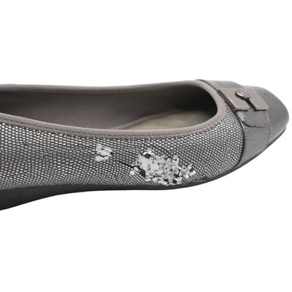 Silver Ballet Flats