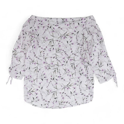 Lavender Floral 3/4 Sleeve Blouse