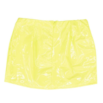 Neon Green Solid Mini Skirt