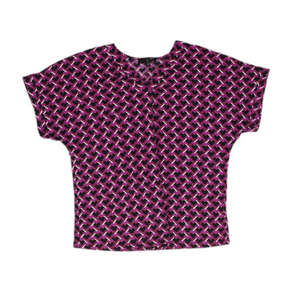 Magenta Graphic Short Sleeve Blouse