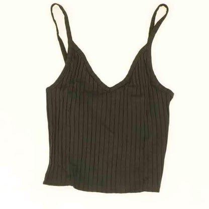 Black Solid Cropped Camisole