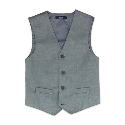 Gray Solid Suit Vest