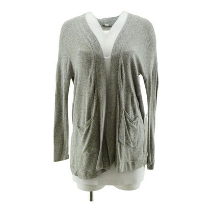 Gray Solid Cardigan Sweater