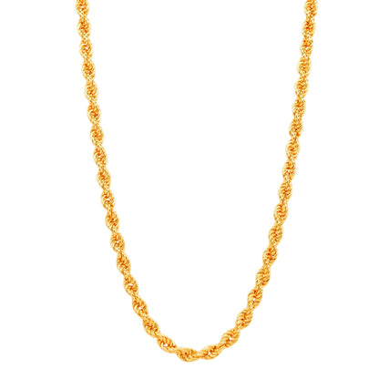 18K Gold Rope Link Chain Necklace