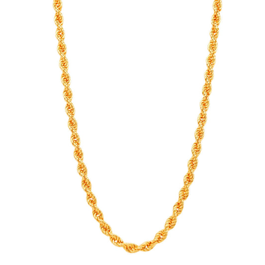 18K Gold Rope Link Chain Necklace