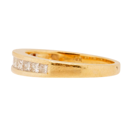 14K Gold Square Channel Set Diamond Band