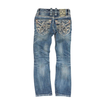 Blue Solid Slim Bootcut Jeans