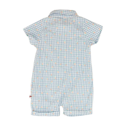 Blue Check Short Sleeve One-Piece