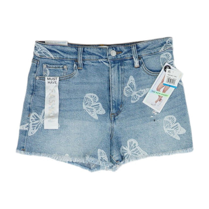 Blue Graphic Denim Shorts