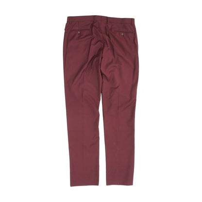 Burgundy Solid Dress Pants