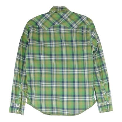 Green Plaid Long Sleeve Button Down