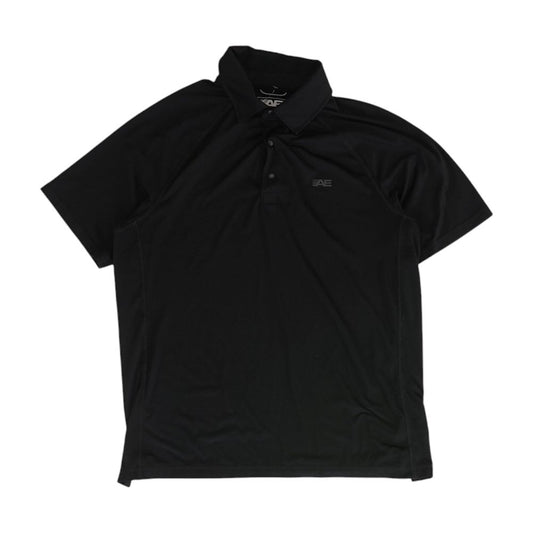 Black Solid Short Sleeve Polo