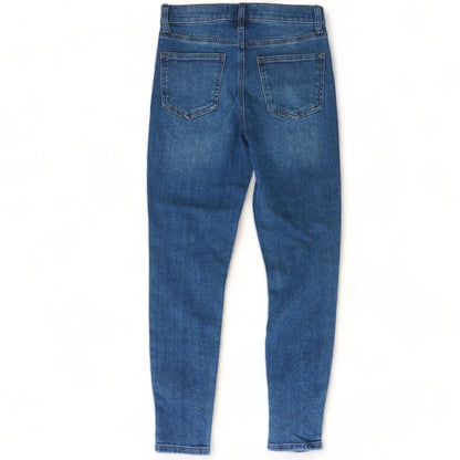 Blue Solid High Rise Skinny Leg Jeans