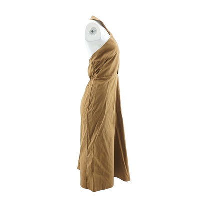 Brown Solid Maxi Dress