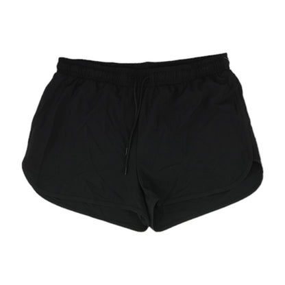 Black Solid Active Shorts