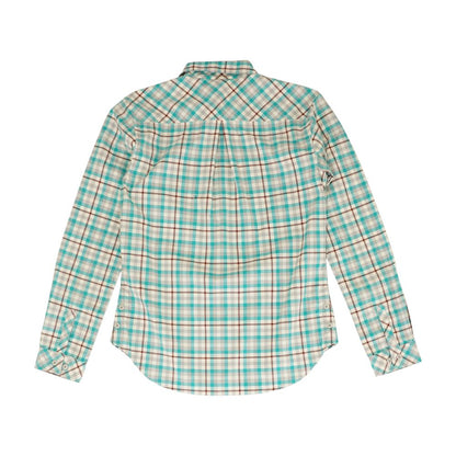 Turquoise Plaid Long Sleeve Button Down