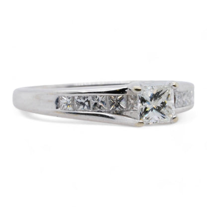 14K White Gold Princess Cut Diamond Engagement Ring