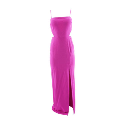 Neon Pink Solid Maxi Dress