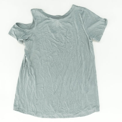 Gray Solid Short Sleeve Blouse