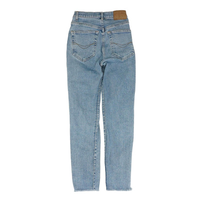 Blue Solid Skinny Leg Jeans