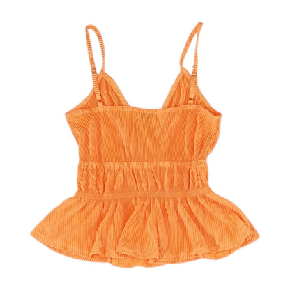 Neon Orange Solid Cropped Camisole