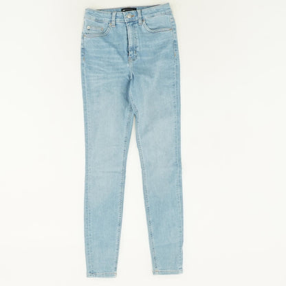 Blue Solid High Rise Skinny Leg Jeans