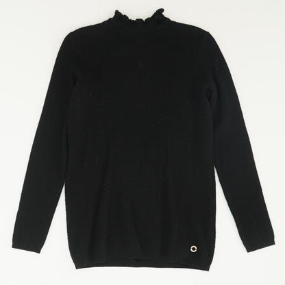 Black Solid Pullover Sweater