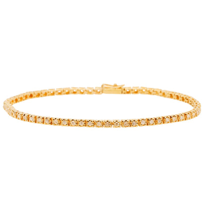 14K Gold Round Diamond Tennis Bracelet