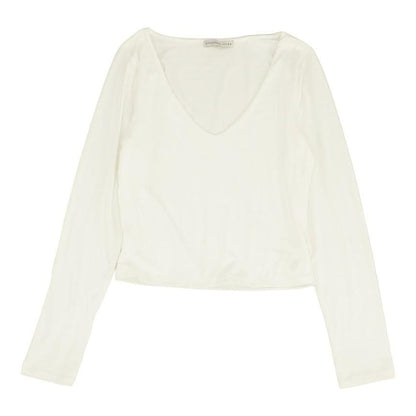 Ivory Solid Cropped Knit Top