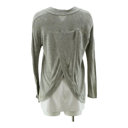 Gray Solid Cardigan Sweater