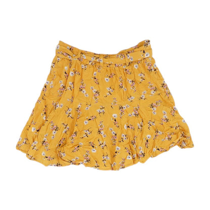 Yellow Floral Mini Skirt