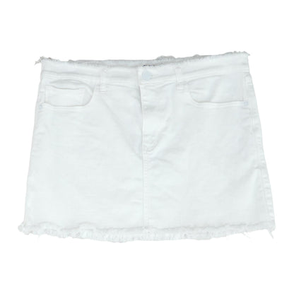 White Solid Mini Skirt