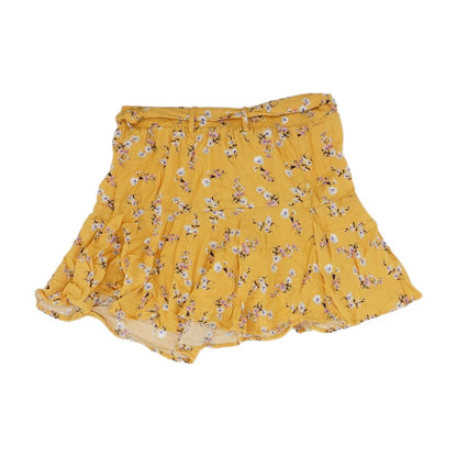 Yellow Floral Mini Skirt