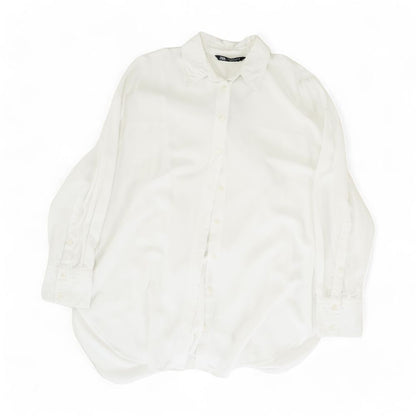 White Solid Long Sleeve Blouse