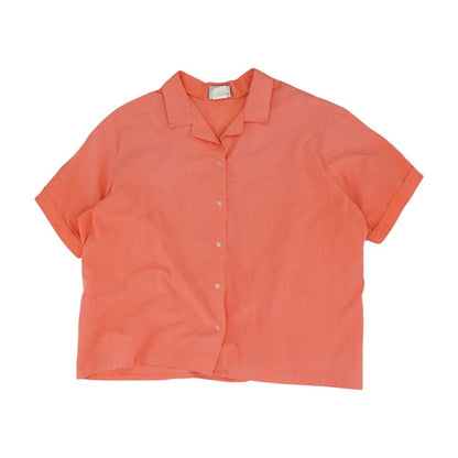 Pink Solid Short Sleeve Button Down